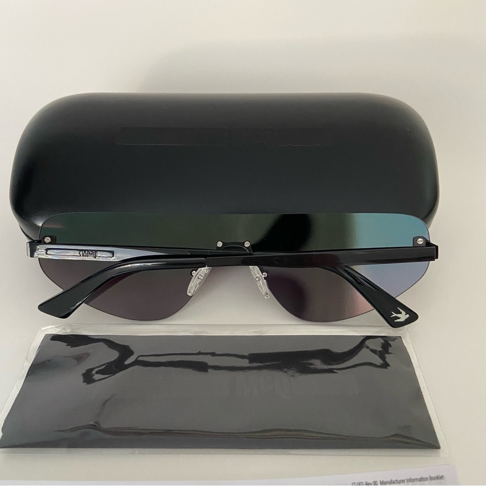 NEW McQ Alexander McQueen Unisex Flat Top Shield Sunglasses, 99mm - Picture 6 of 9